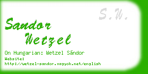 sandor wetzel business card